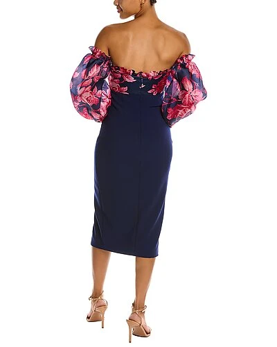 Carolina Herrera Silk Off-Shoulder Puff Sleeve Dress Women 2 Carolina Herrera Silk Off-Shoulder Puff Sleeve Dress Women - Image 2