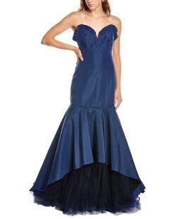 Carolina Herrera Sweetheart Neckline Ruffled Edge Silk Top Women