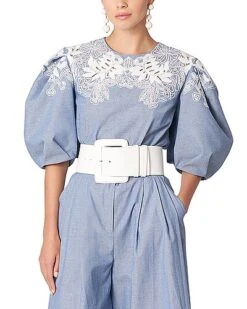 Carolina Herrera Puff Short Sleeve Blouse Women