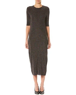 Carolina Herrera Elbow-Sleeve Rib Dress Women