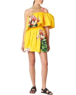 Carolina Herrera One Shoulder Ruffle Mini Dress Women